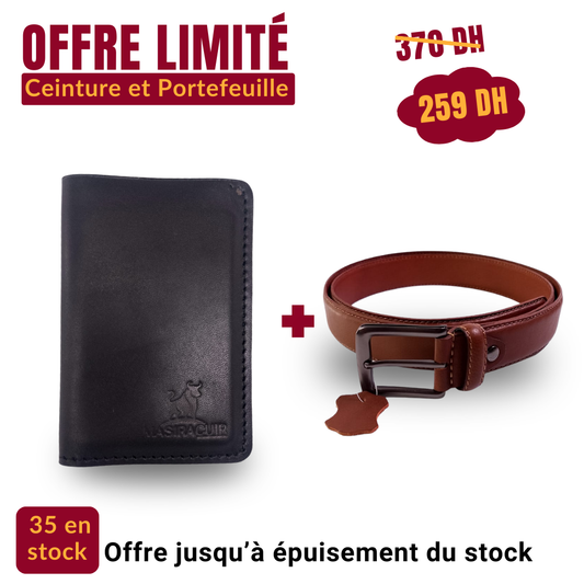 Portefeuille en cuir noir