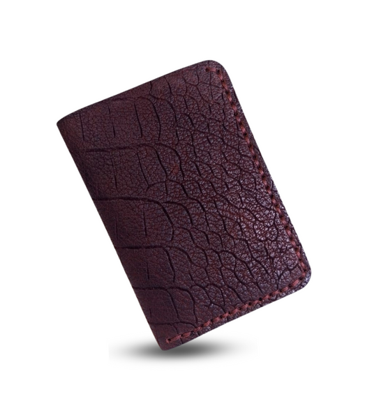 Portefeuille en cuir marron crocco