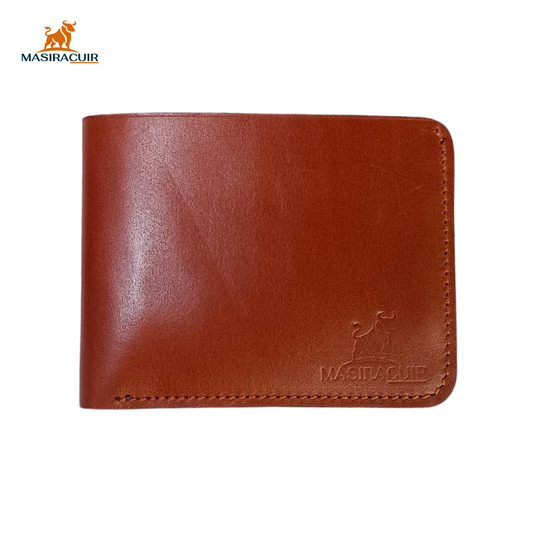 Portefeuille en cuir marron