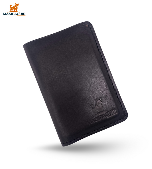 Portefeuille en cuir noir