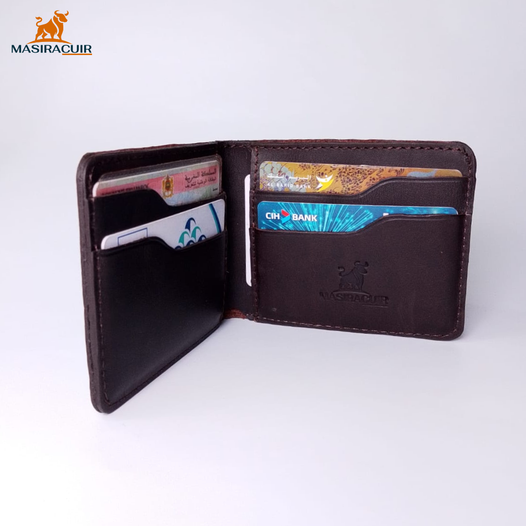porte-carte en cuir véritable